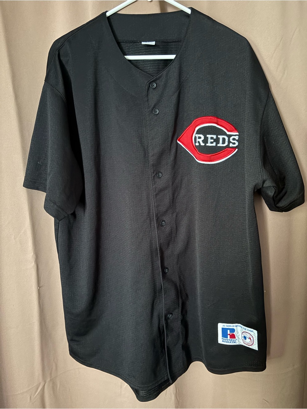 Cincinnati Reds Authentic Jersey Black  Size XL Russell Athletic Rare Vintage